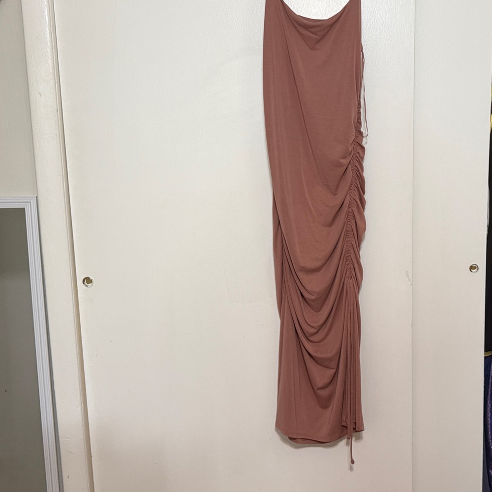 Ruched Tan Tube Top